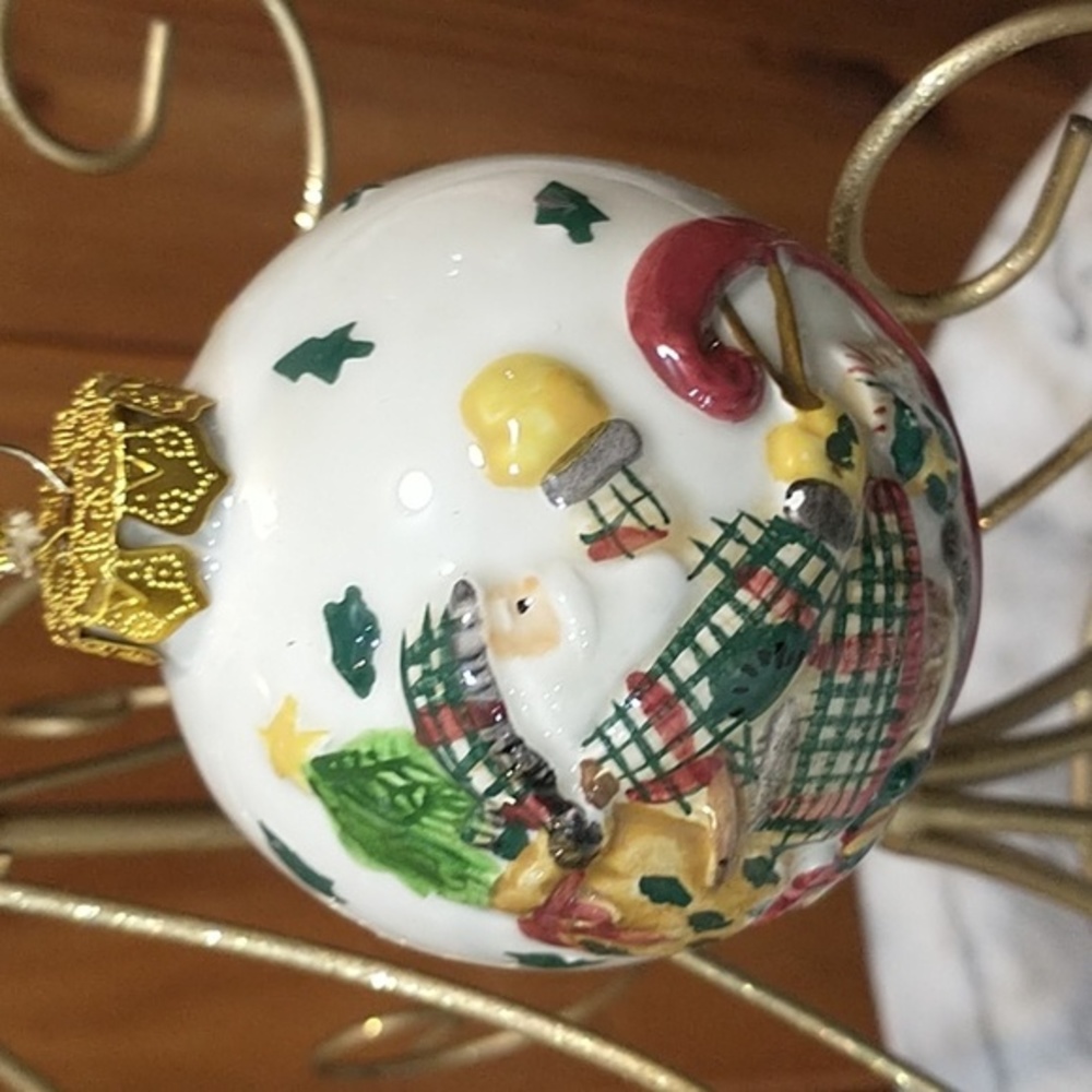 Debbie Mumm Christmas Tree Ornament NIB Earthenware